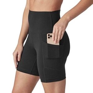 Member's Mark Black Bike Shorts High Waist Pockets Athletic Womens